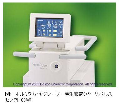 図1．ホルミウム・ヤグレーザー発生装置（バーサパルス　セレクト 80W）　